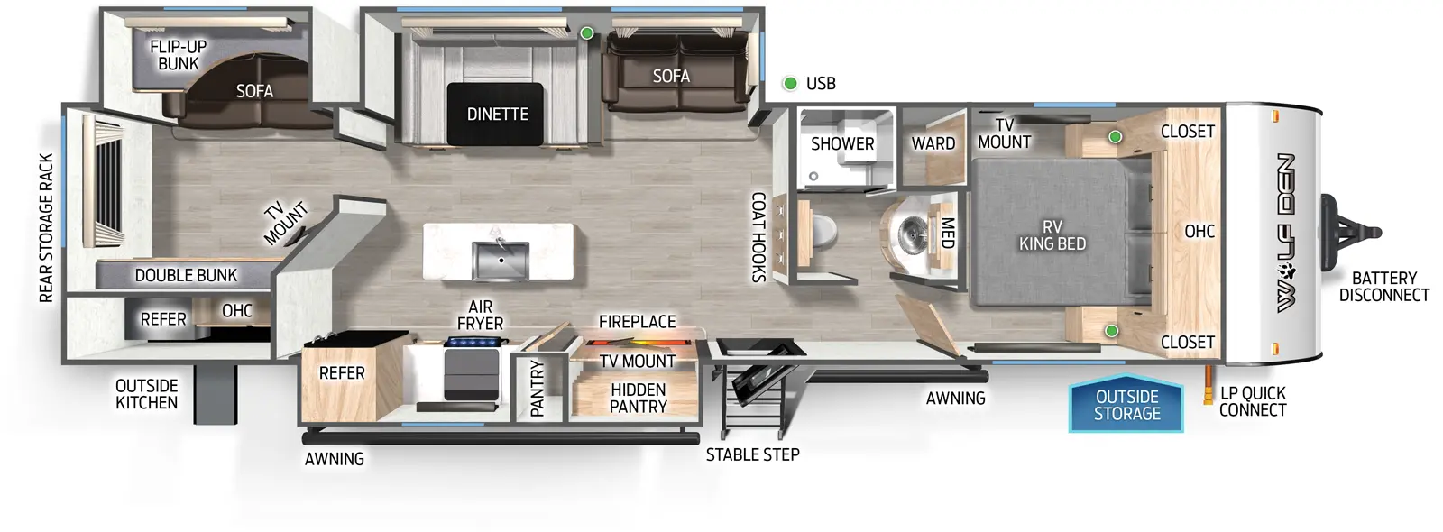 Wolf Den 304SR Floorplan